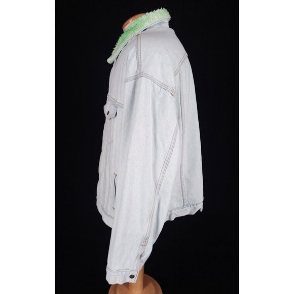 NotSoNormal Look Inside Faux Shearling Denim Jacket XL Mens NSN $487 - Picture 8 of 16